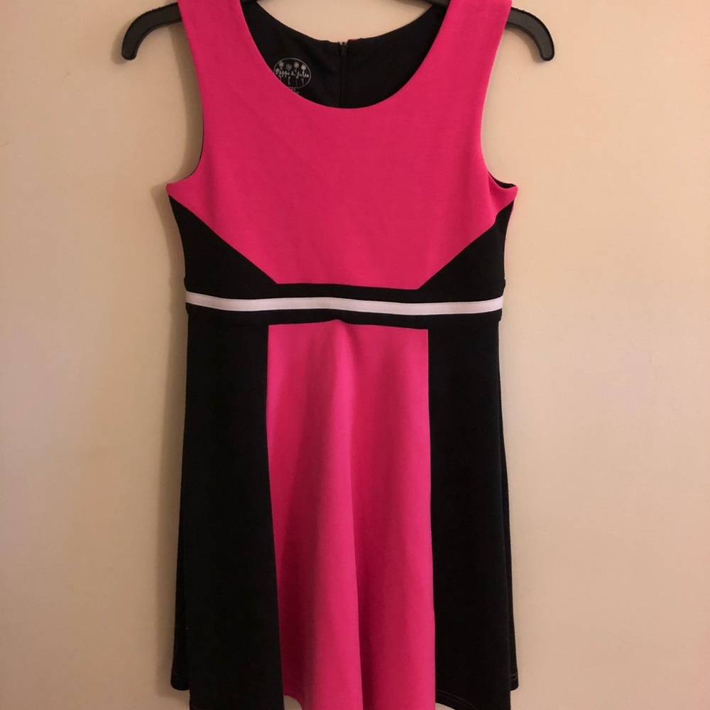 Pippa & Julie pink, black and white dress
